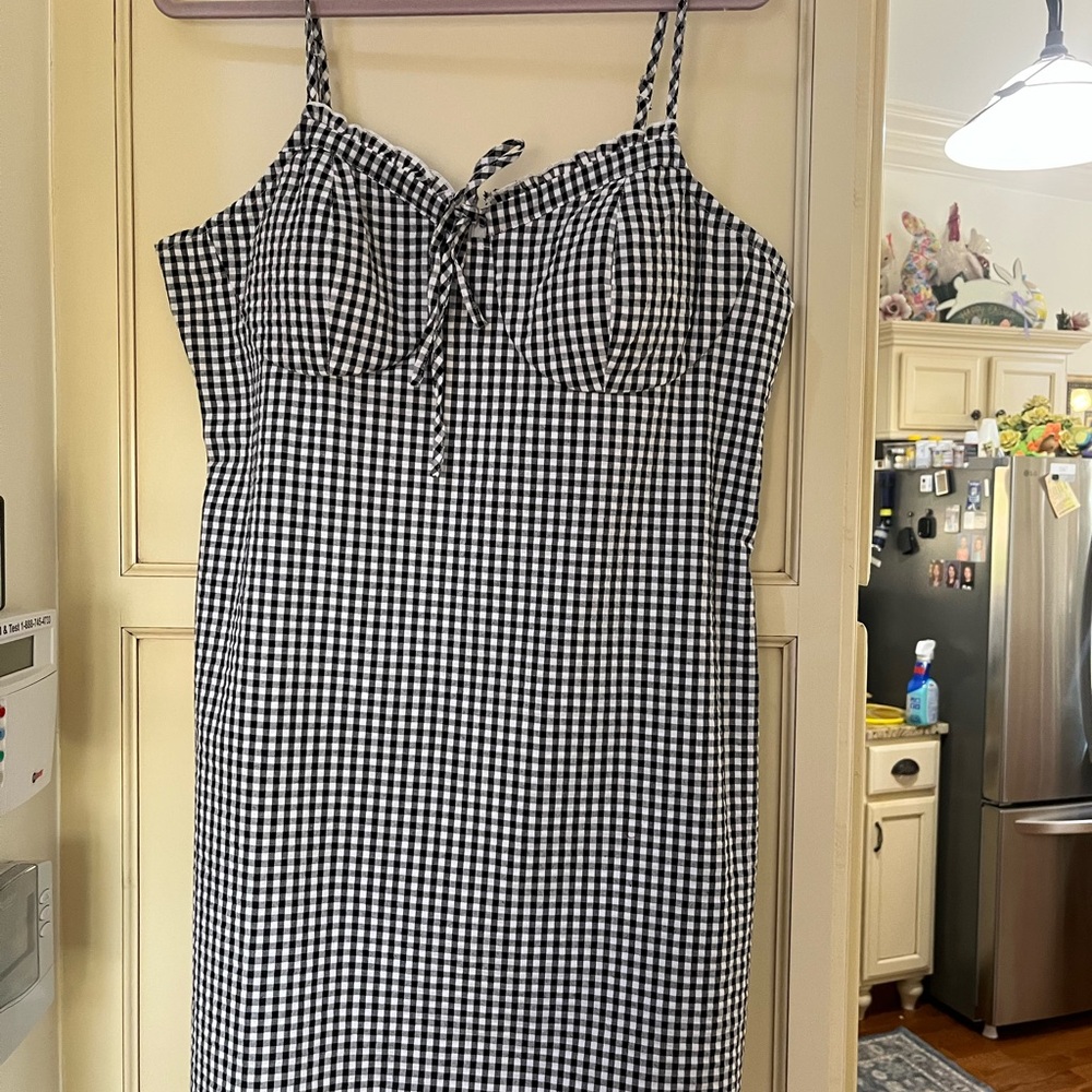 Gingham Black and White Mini Dress